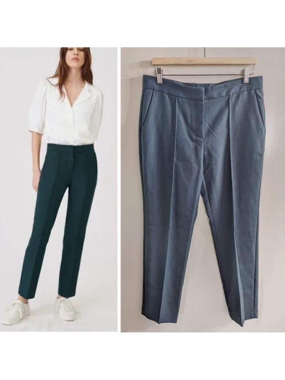 NWT Maje | Straight-Cut Suit Pants in Green